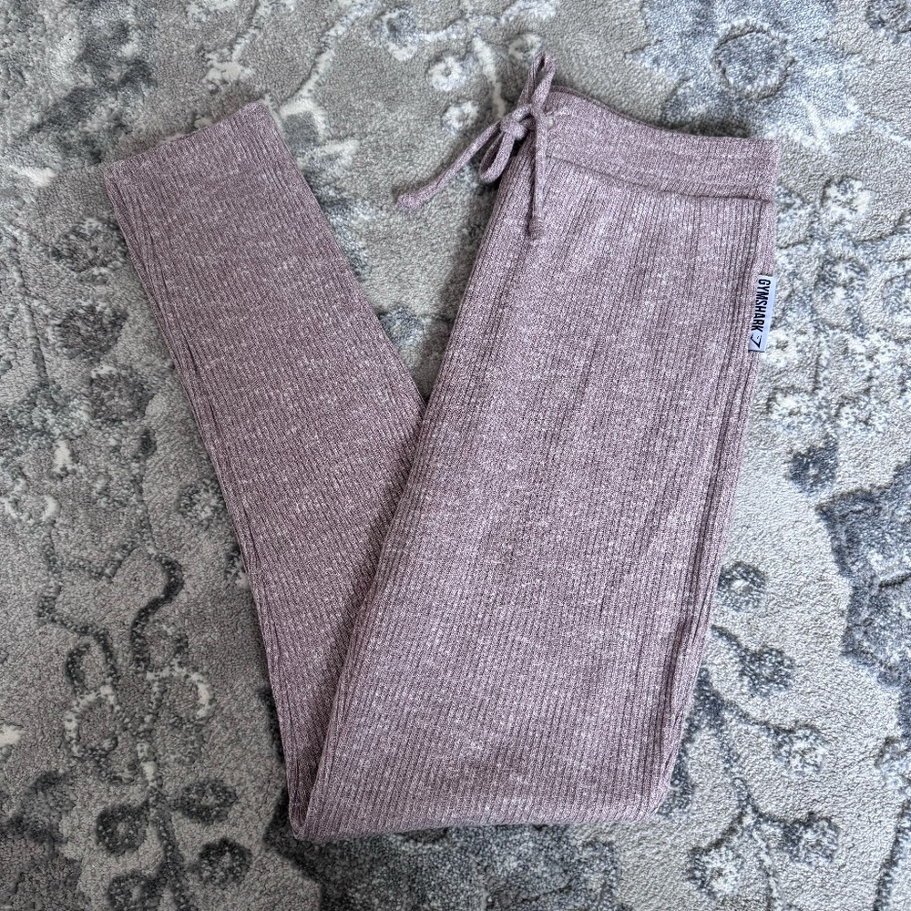 Gymshark Ribbed Knit Lounge Pant Pink Dusty Rose Womens Size Medium